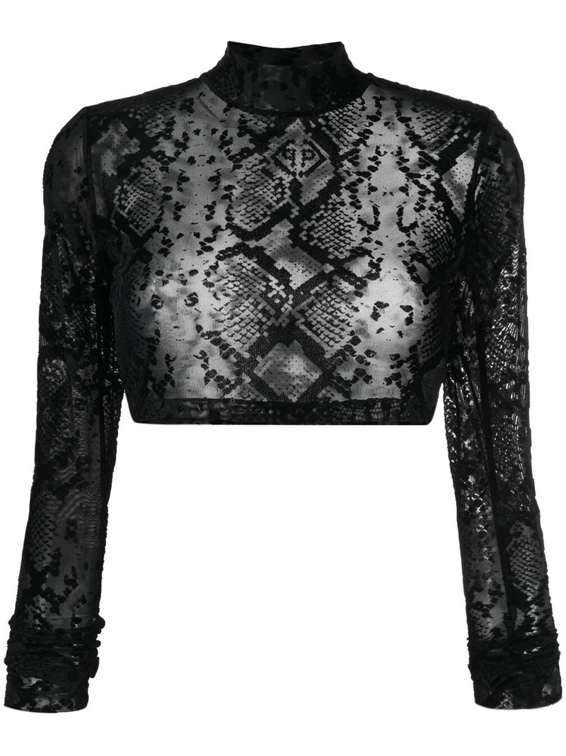 geometric-print cropped top 1