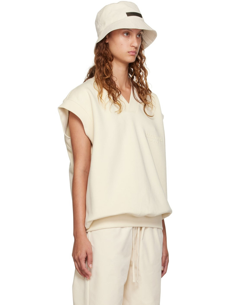 ESSENTIALS Off-White V-Neck Vest outlook
