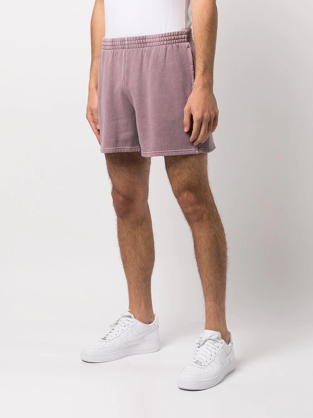 washed-effect track shorts - 3