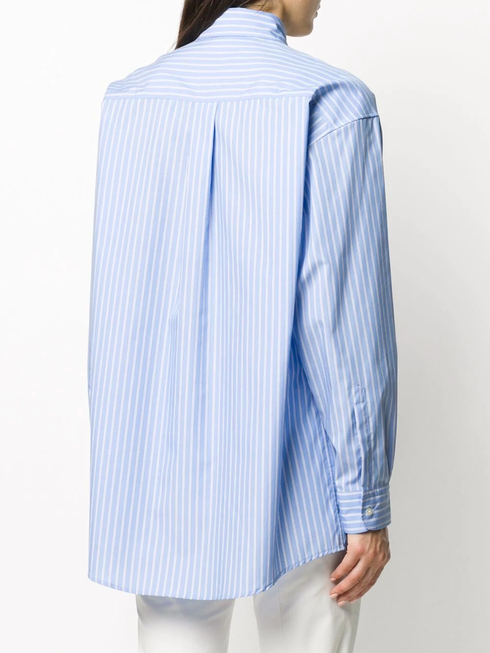 striped long-line shirt - 4