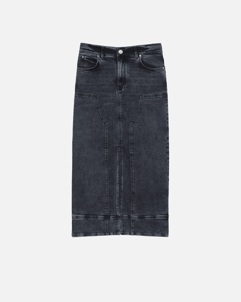 DARK GREY DENIM MAXI SKIRT - 1
