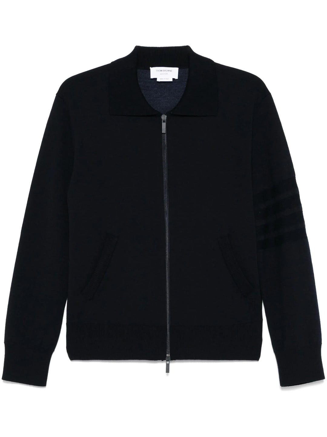 Merino Wool Double Face 4-Bar Zip Up Cardigan Men - 1