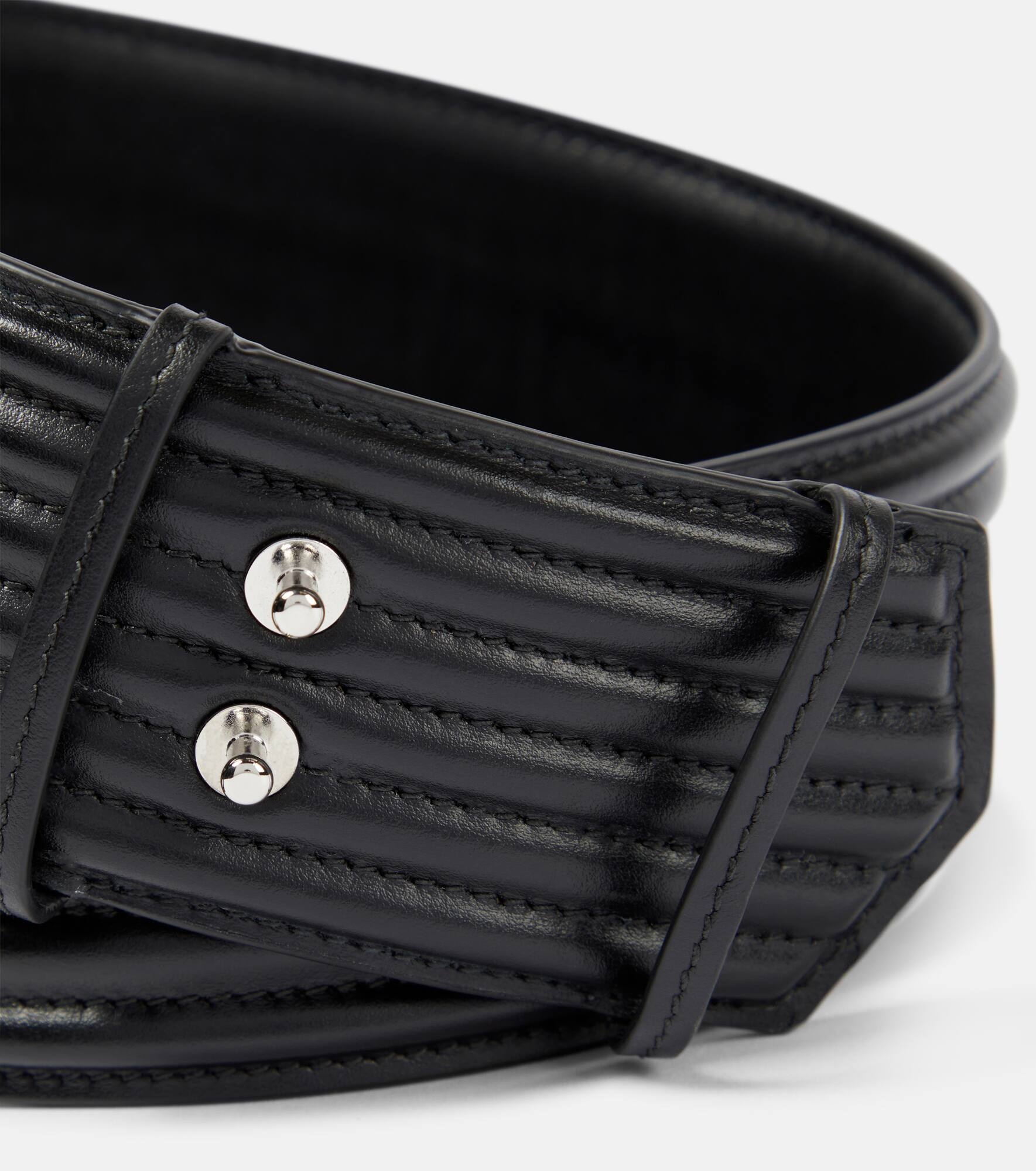 Padded leather belt - 3