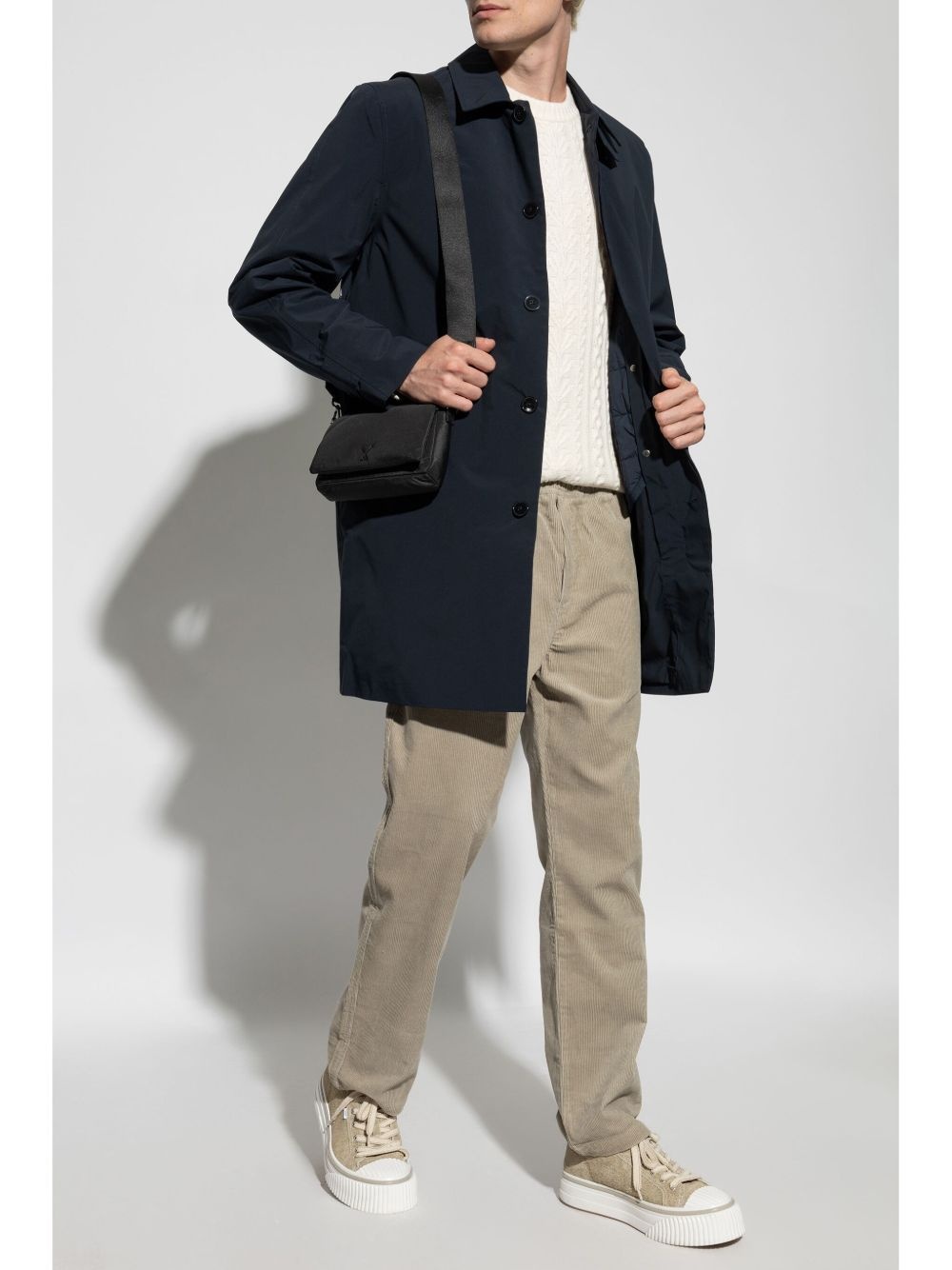 concealed-fastening trench coat - 2