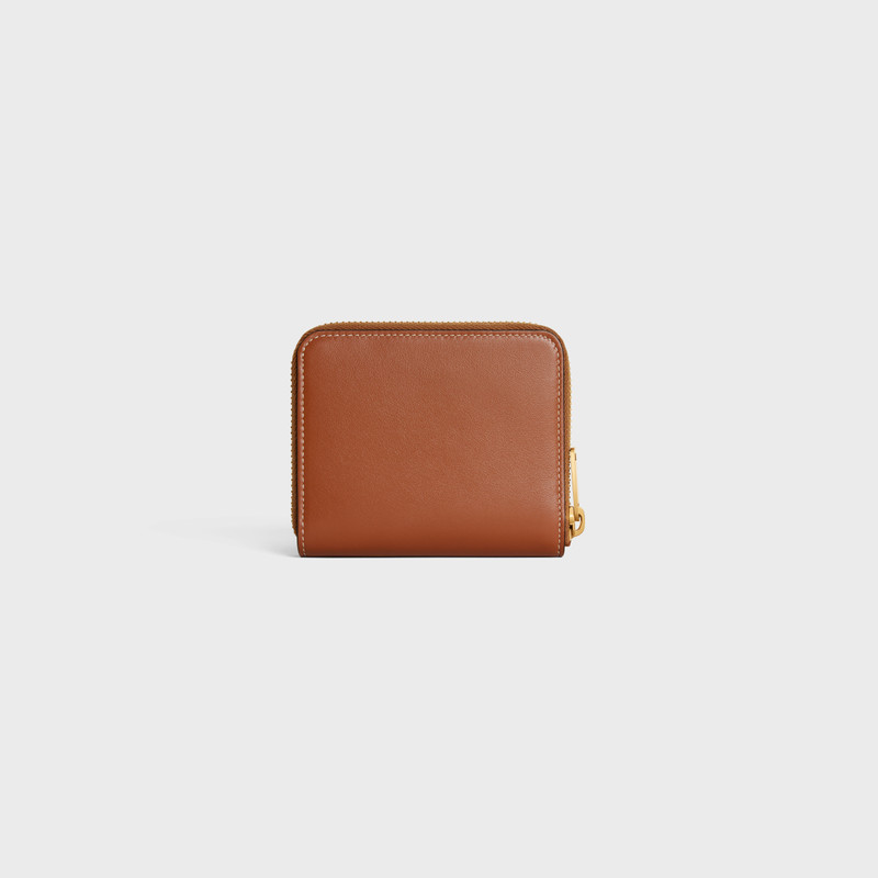 COMPACT ZIPPED WALLET CUIR TRIOMPHE IN SMOOTH CALFSKIN 3