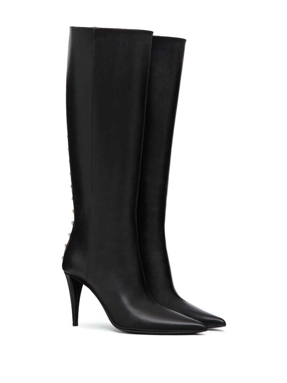 Rockstud leather knee-high boots - 2