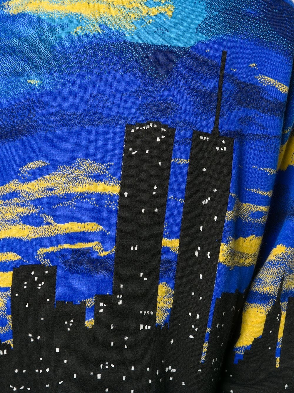 city scape print jumper - 5