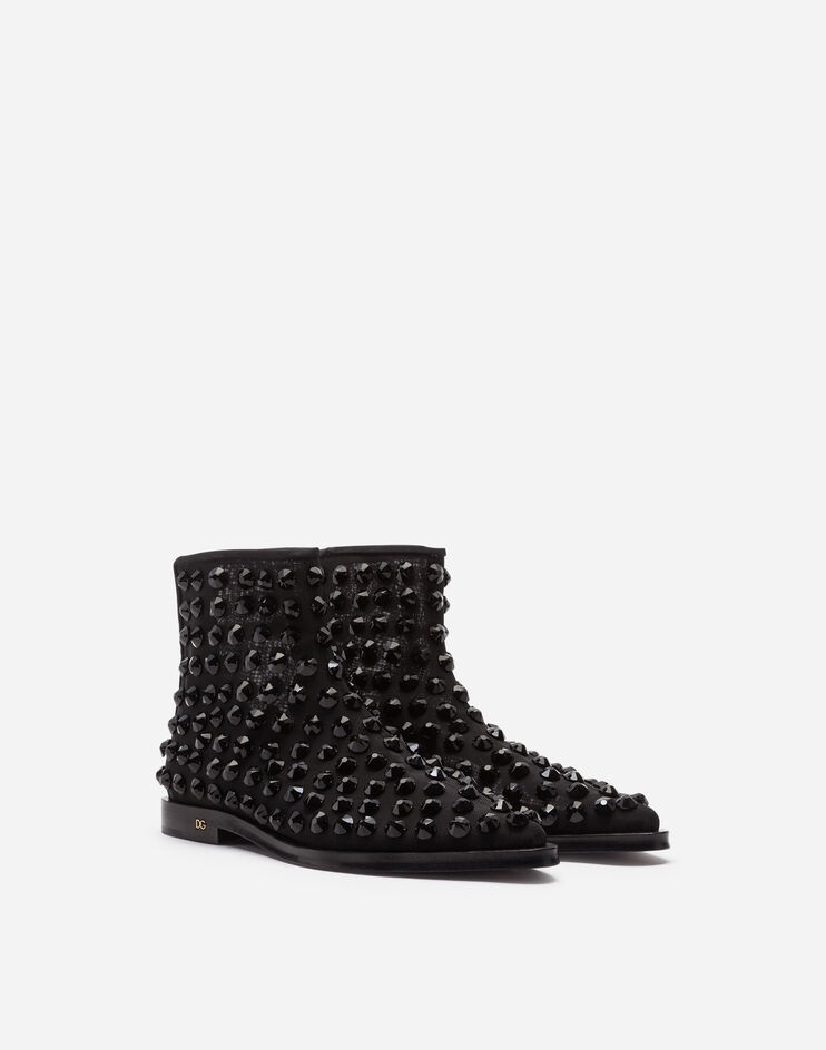 Mesh chelsea boots with rhinestone embellishment - 2