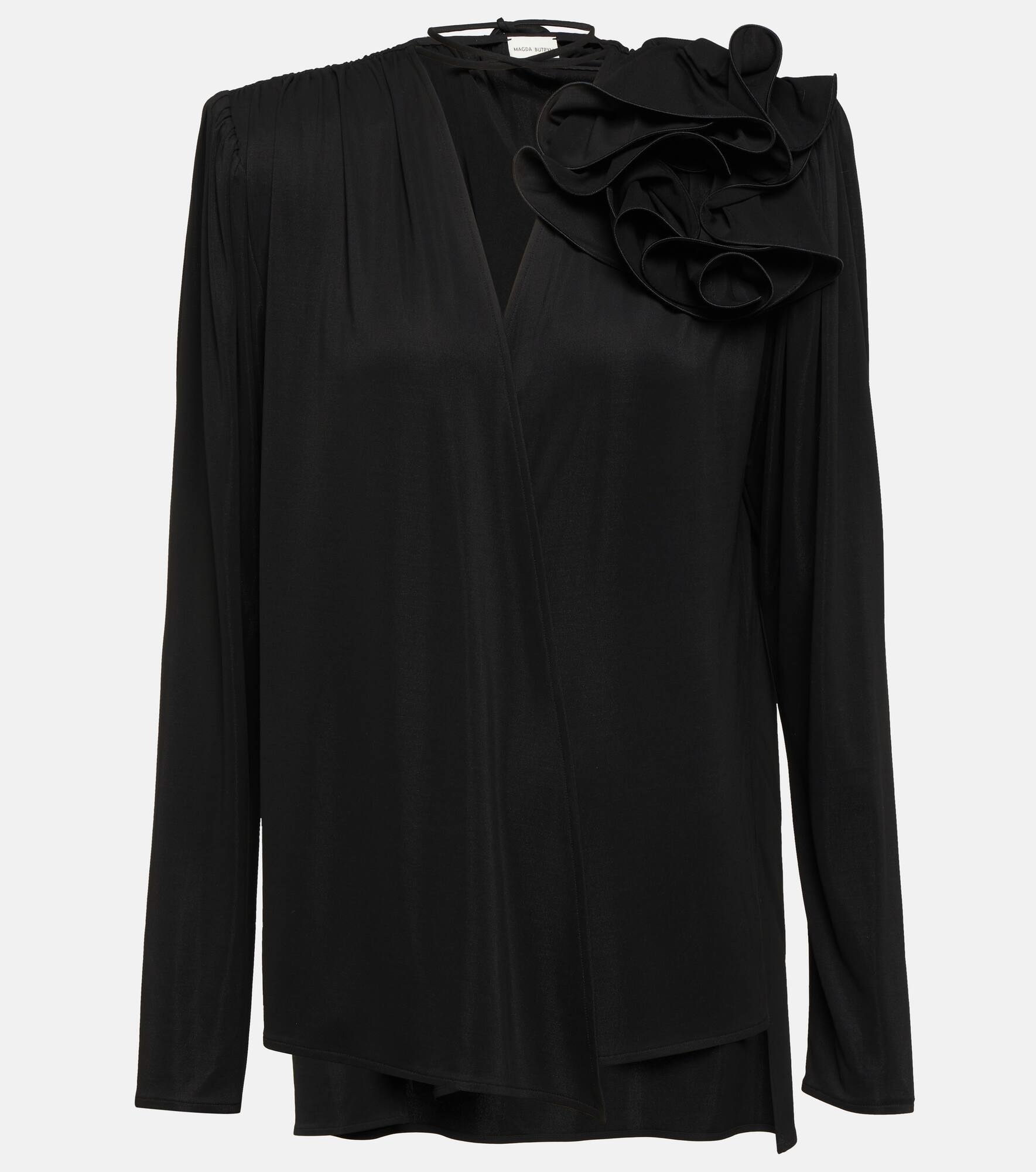 Floral-appliqué blouse - 1