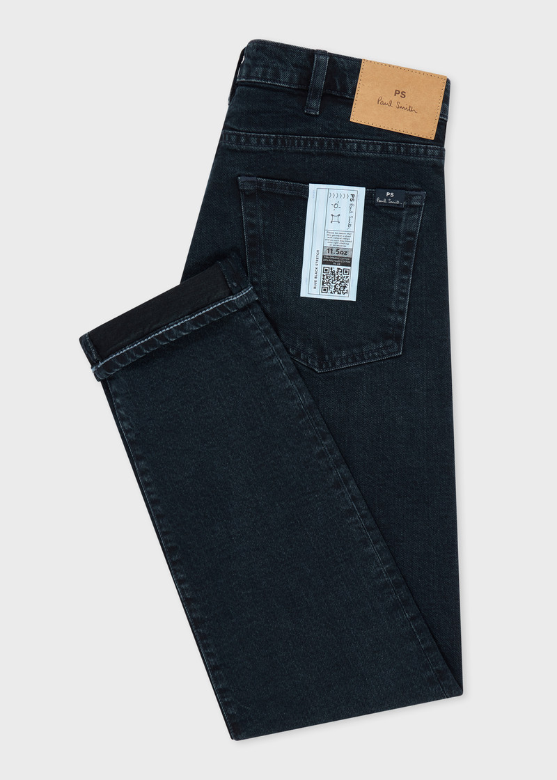 Paul Smith Tapered-Fit Dark-Wash 'Blue Black Stretch' Jeans outlook