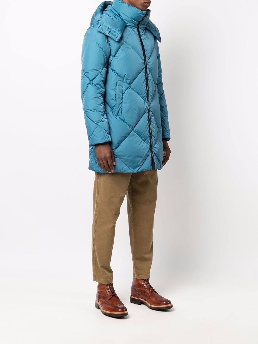 padded hooded down jacket - 3