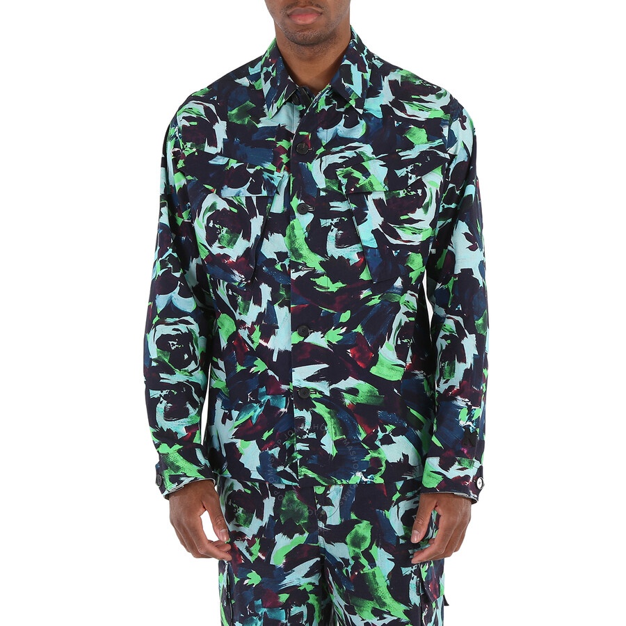 Kenzo Men's Grass Green Allover Flower Print Shirt - 3
