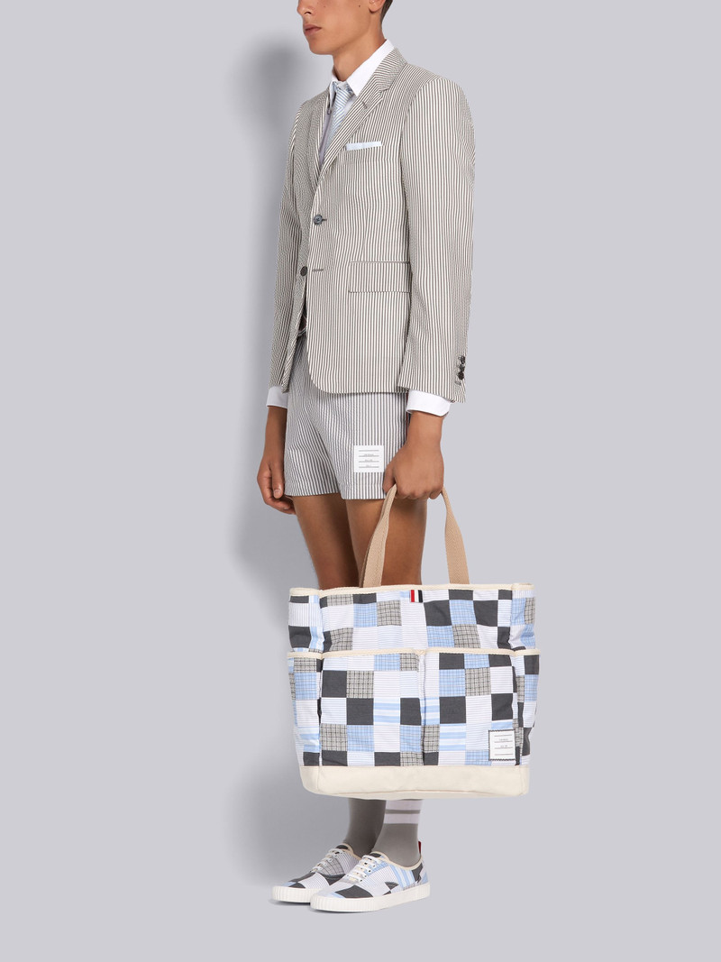 Medium Grey Cotton Patchwork Garden Tote 6