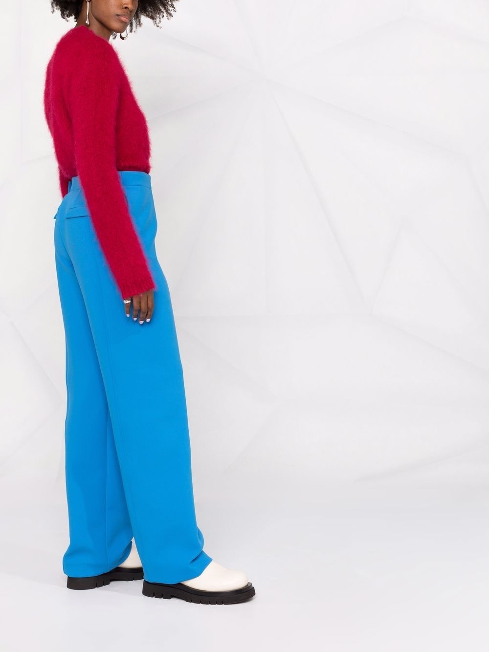 high-waisted straight-leg trousers - 4