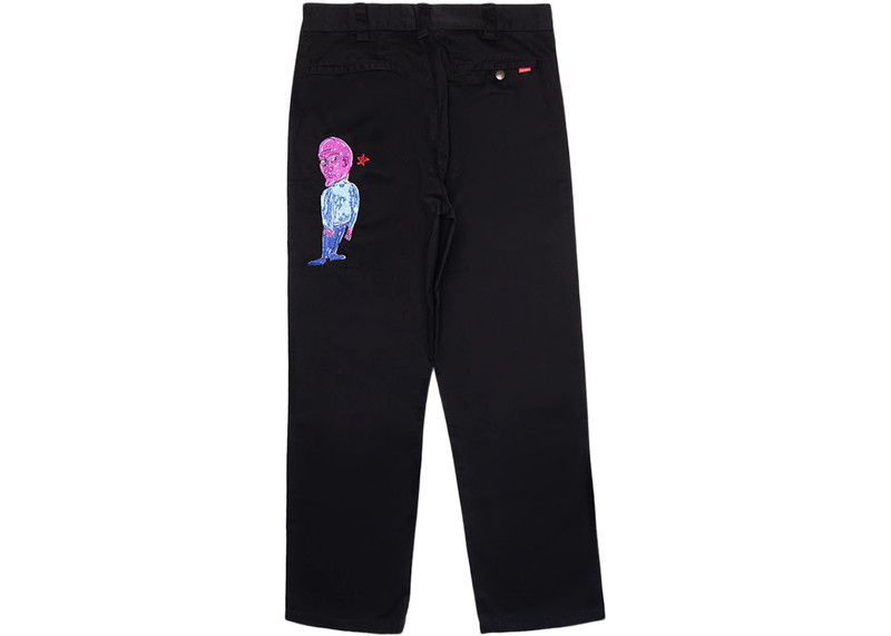 Supreme Supreme Daniel Johnston Embroidered Work Pant Black outlook