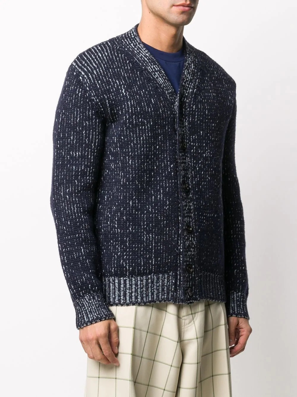 marled knit cardigan - 3