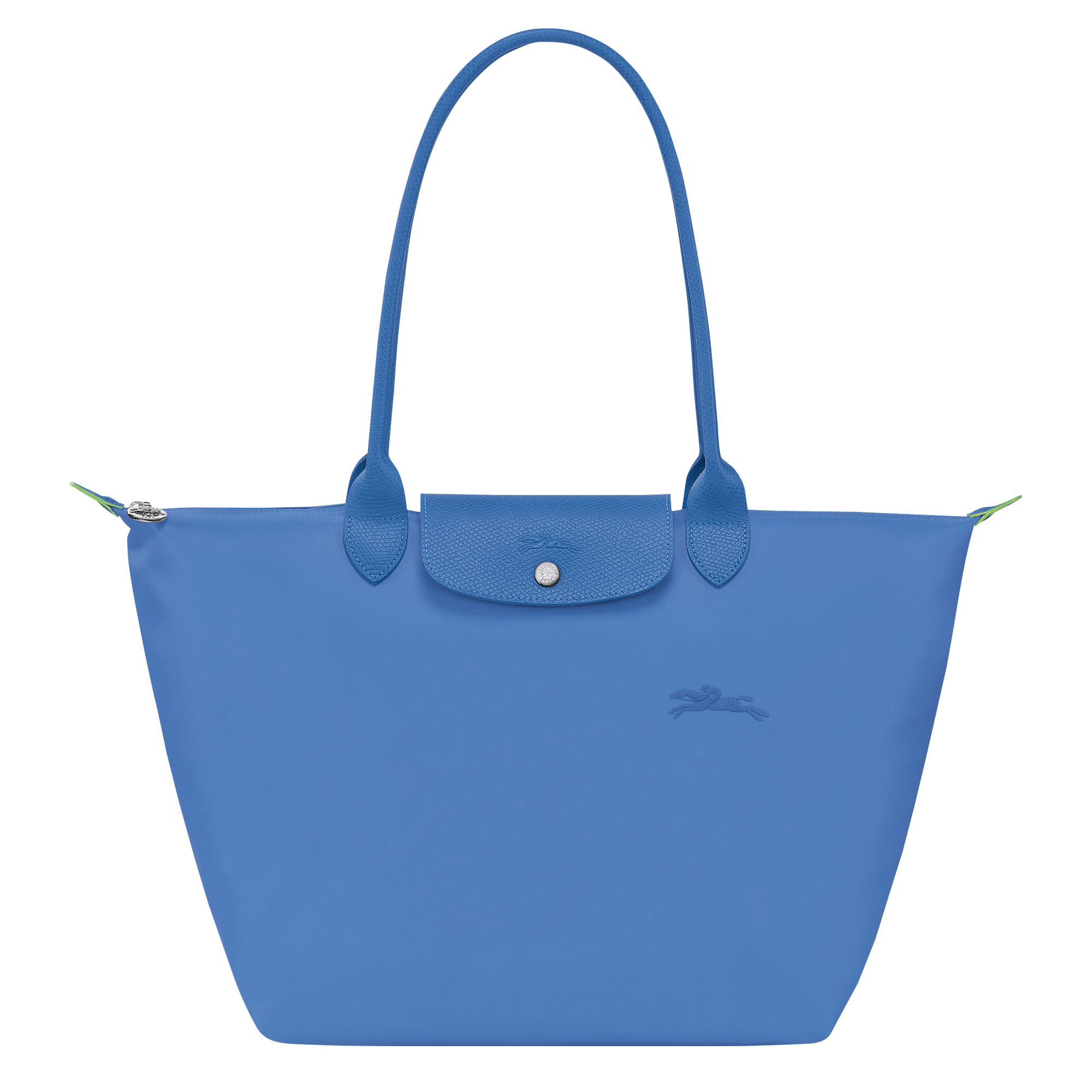Le Pliage Green L Tote bag Cornflower - Recycled canvas - 1