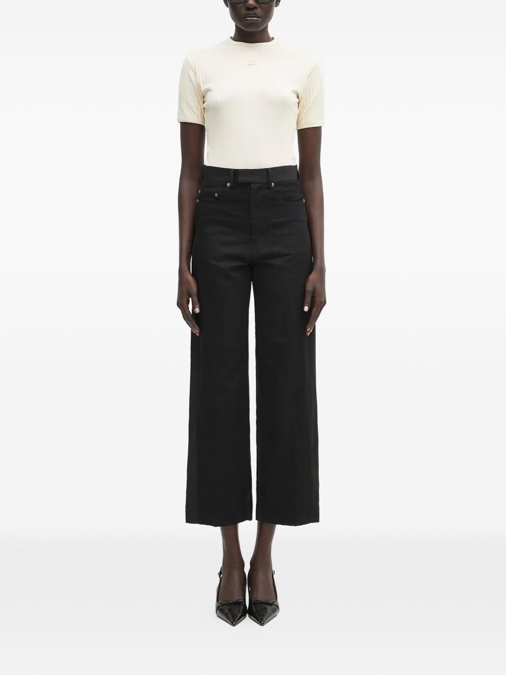 ribbed logo-patch top - 2