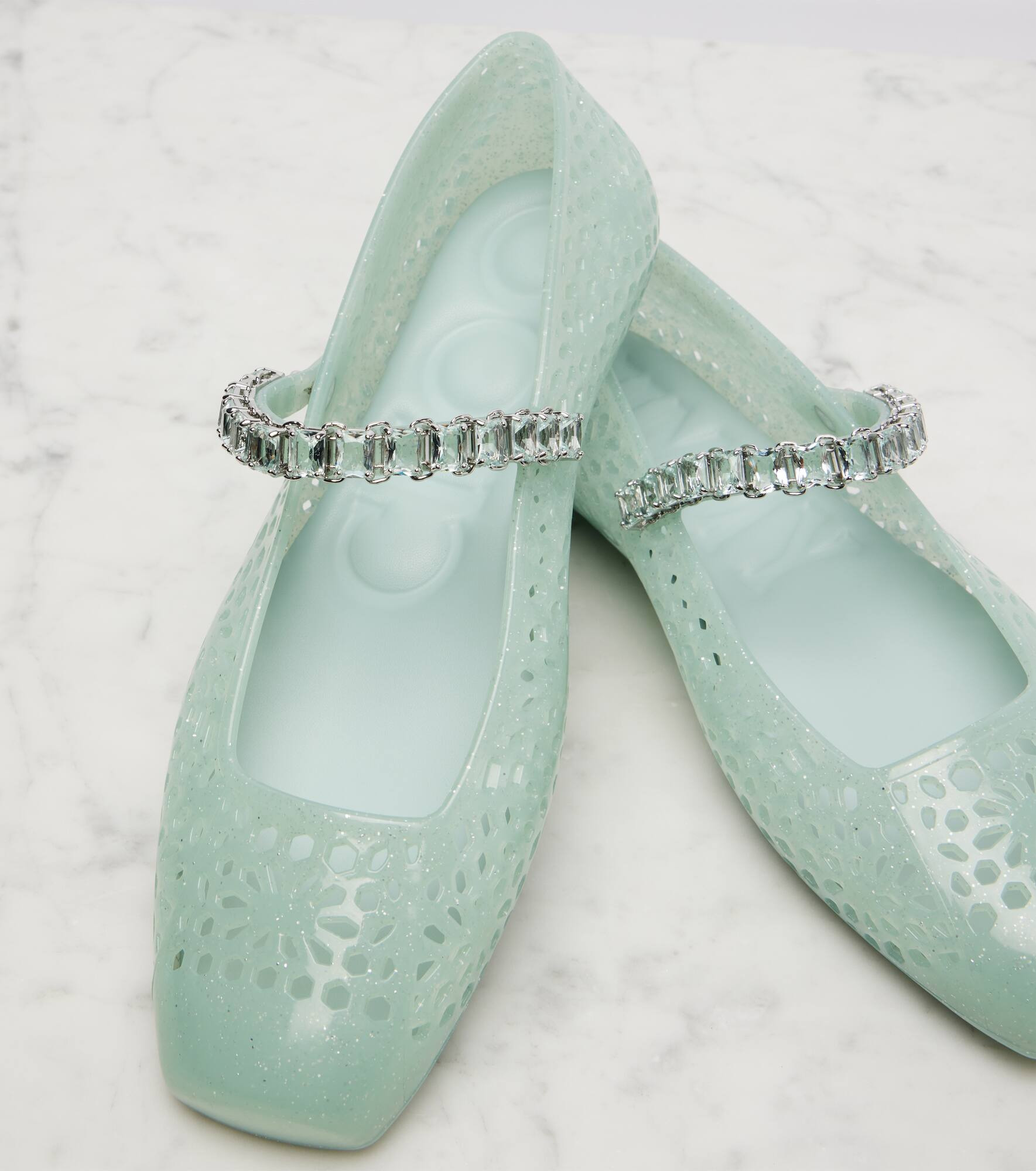 Jelly crystal-embellished ballet flats - 5