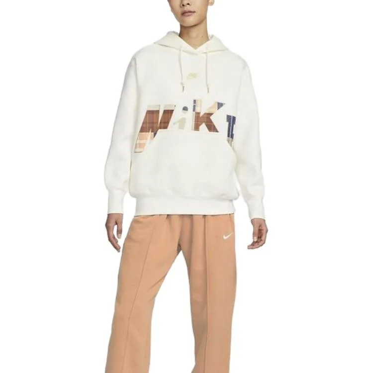 (WMNS) Nike Sportswear Fleece Pullover Hoodie 'Ivory white' FV3977-133 - 1