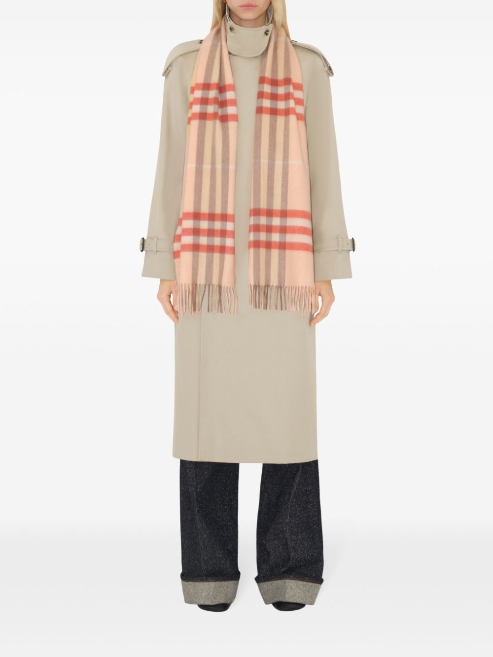 Check cashmere scarf - 4