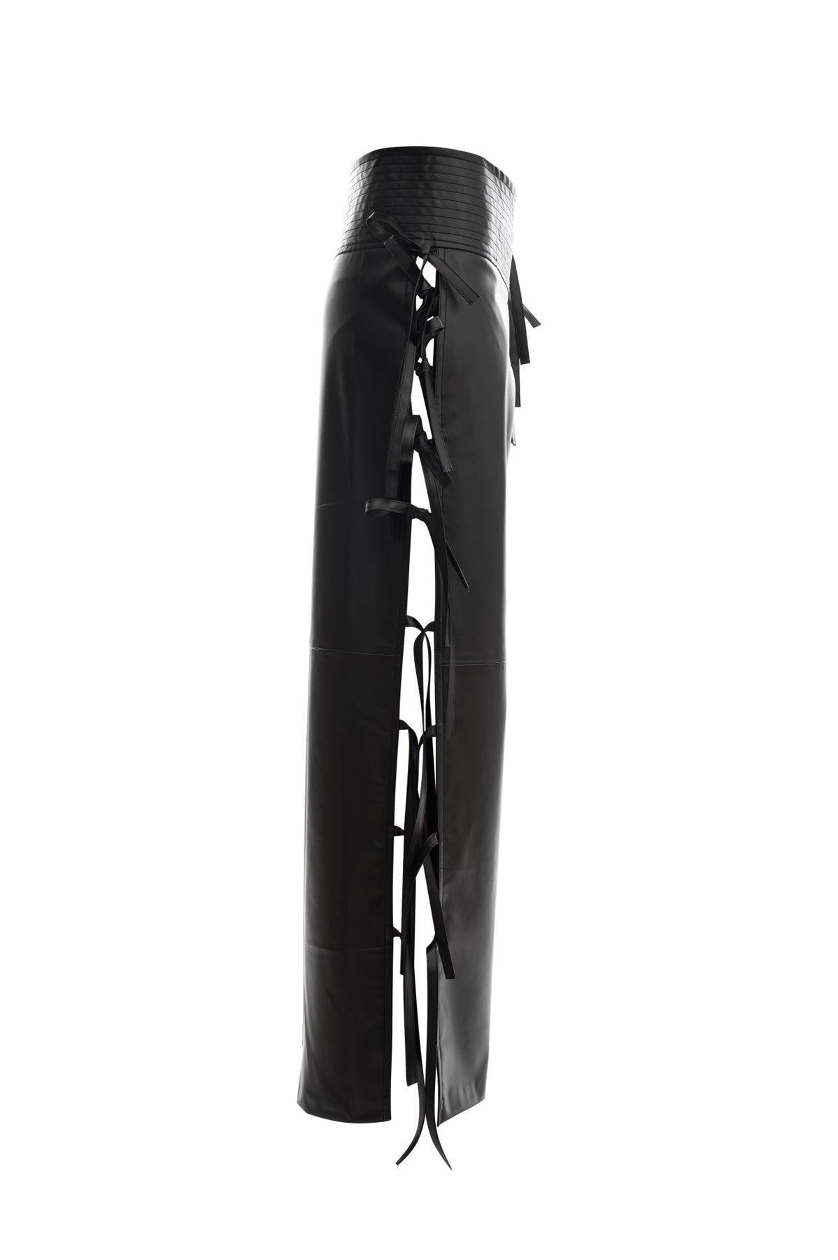 WIDE LEG PANTS WITH SIDE TIES BLACK - 9