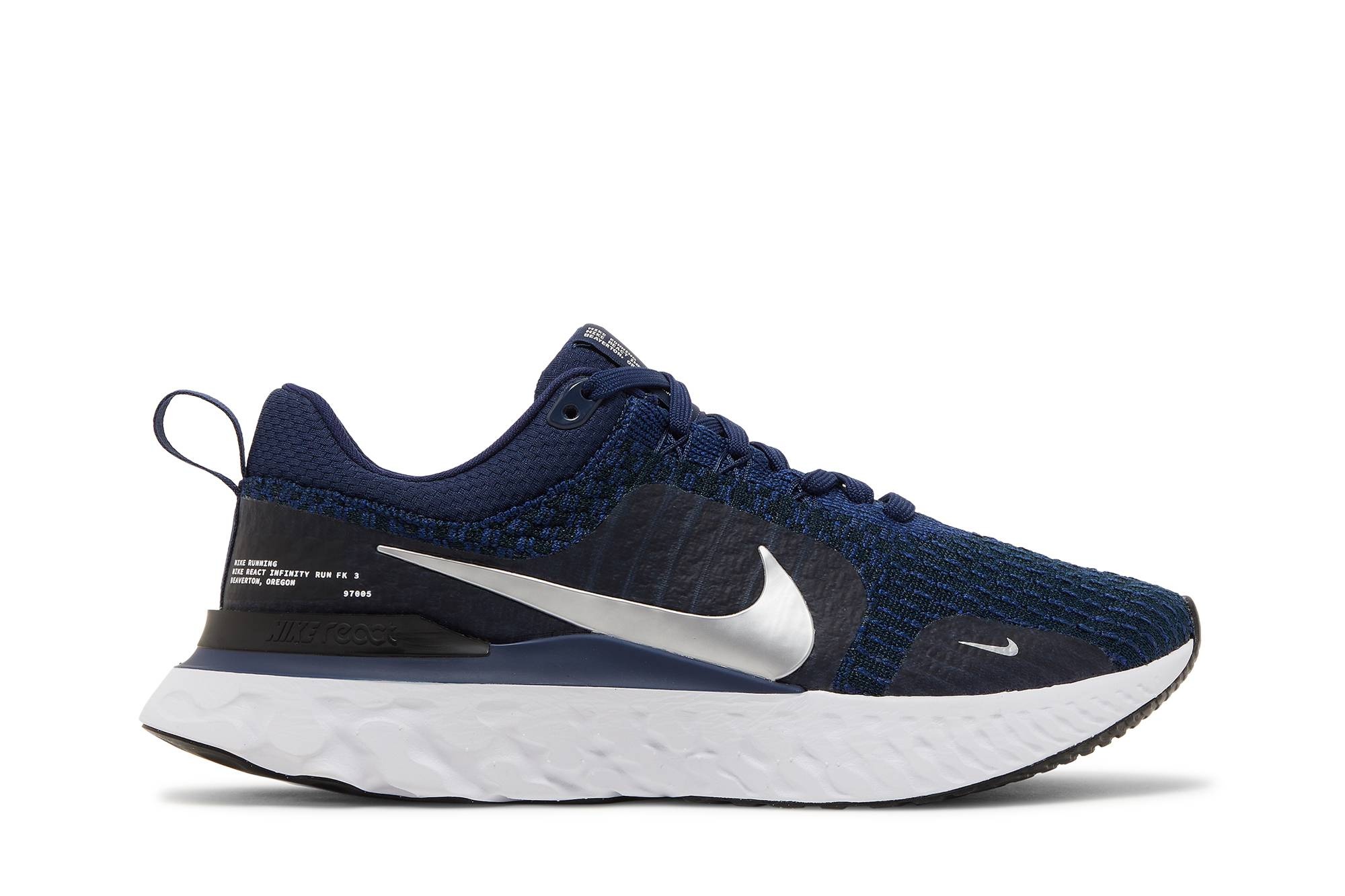 React Infinity Run Flyknit 3 'College Navy Metallic Silver' - 1