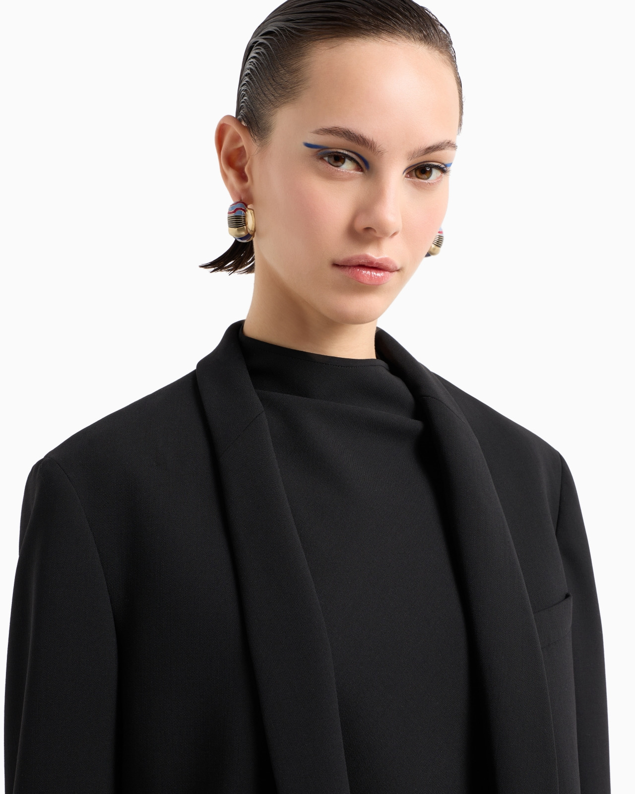 SINGLE-BREASTED JACKET IN STRETCH WOOL BARATHEA - 5