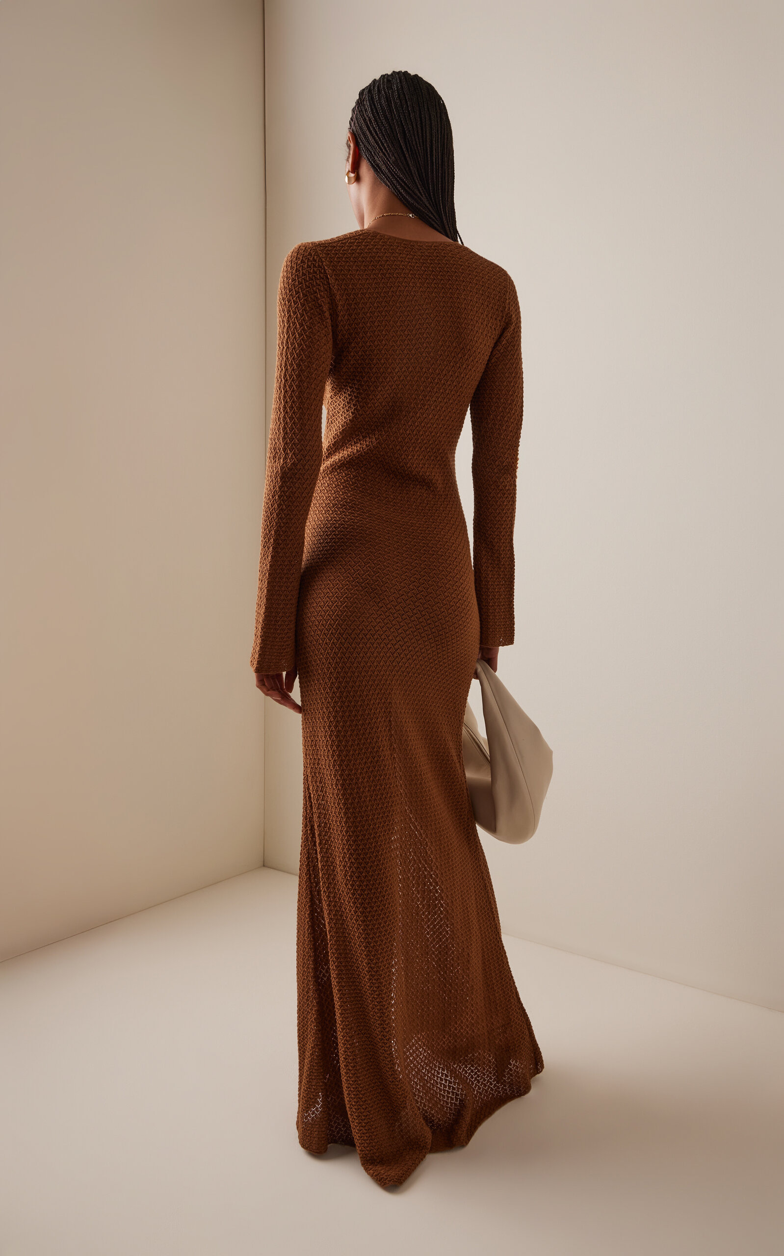 Exclusive Tanzania Knit Cotton Maxi Dress brown - 4