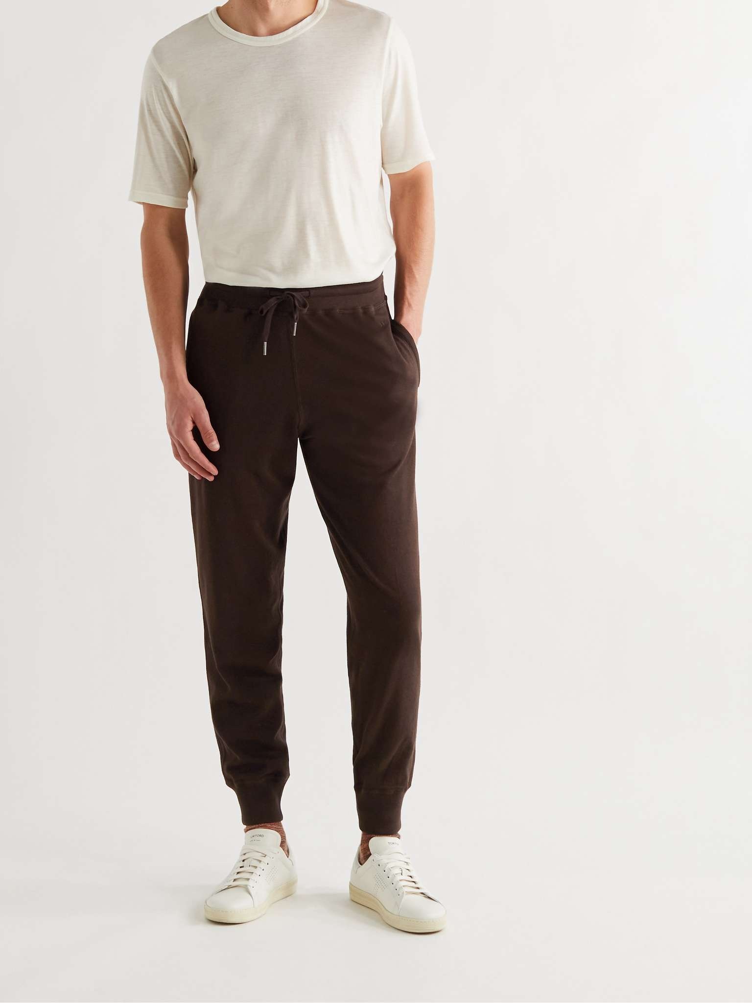 Slim-Fit Tapered Cotton, Silk and Cashmere-Blend Sweatpants - 2