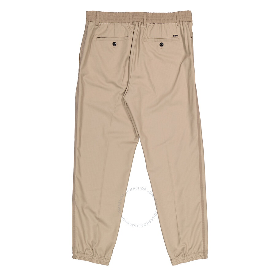 Emporio Armani Men's Khaki Elasticated-Waistband Tapered Trousers - 2