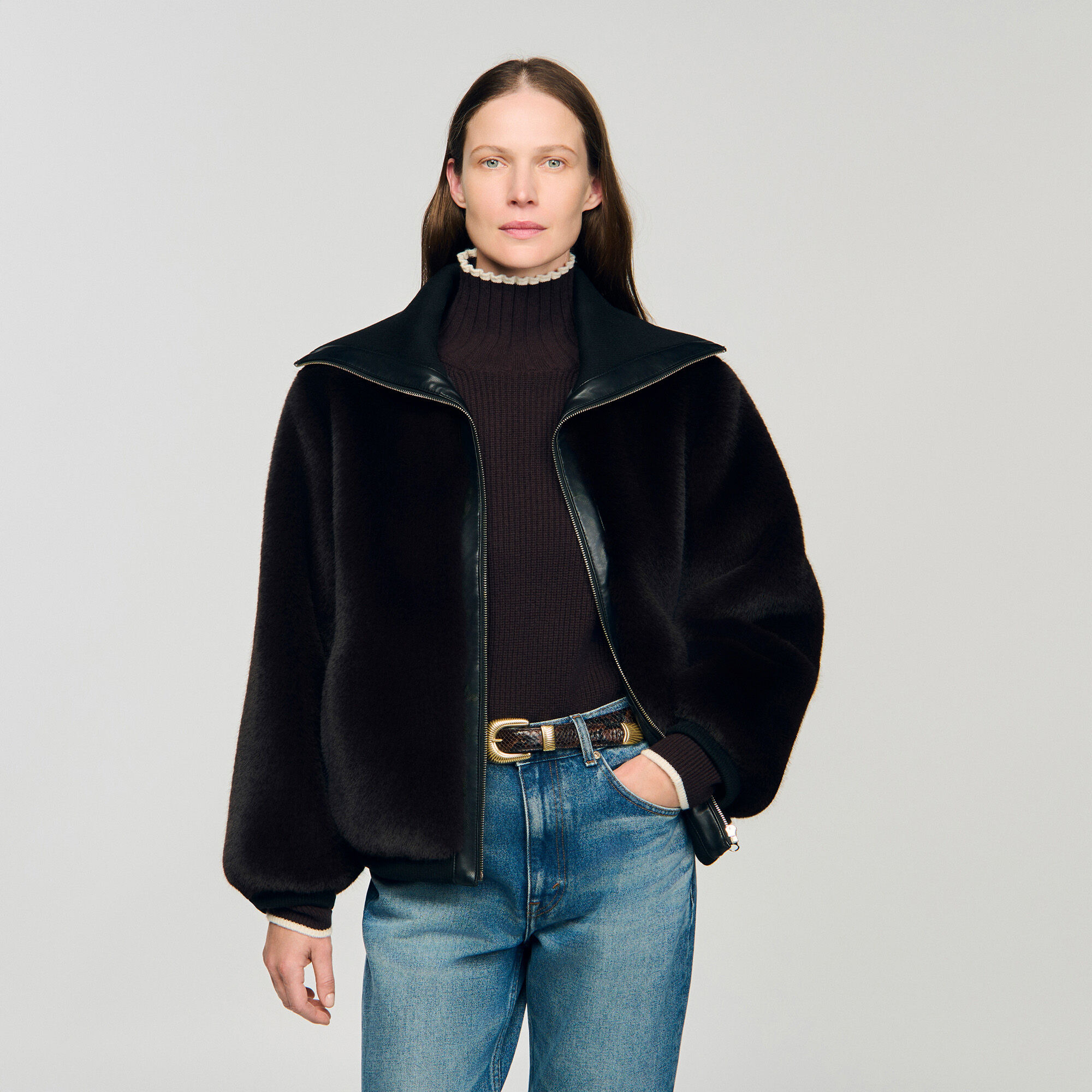 SHORT FAUX FUR COAT - 4