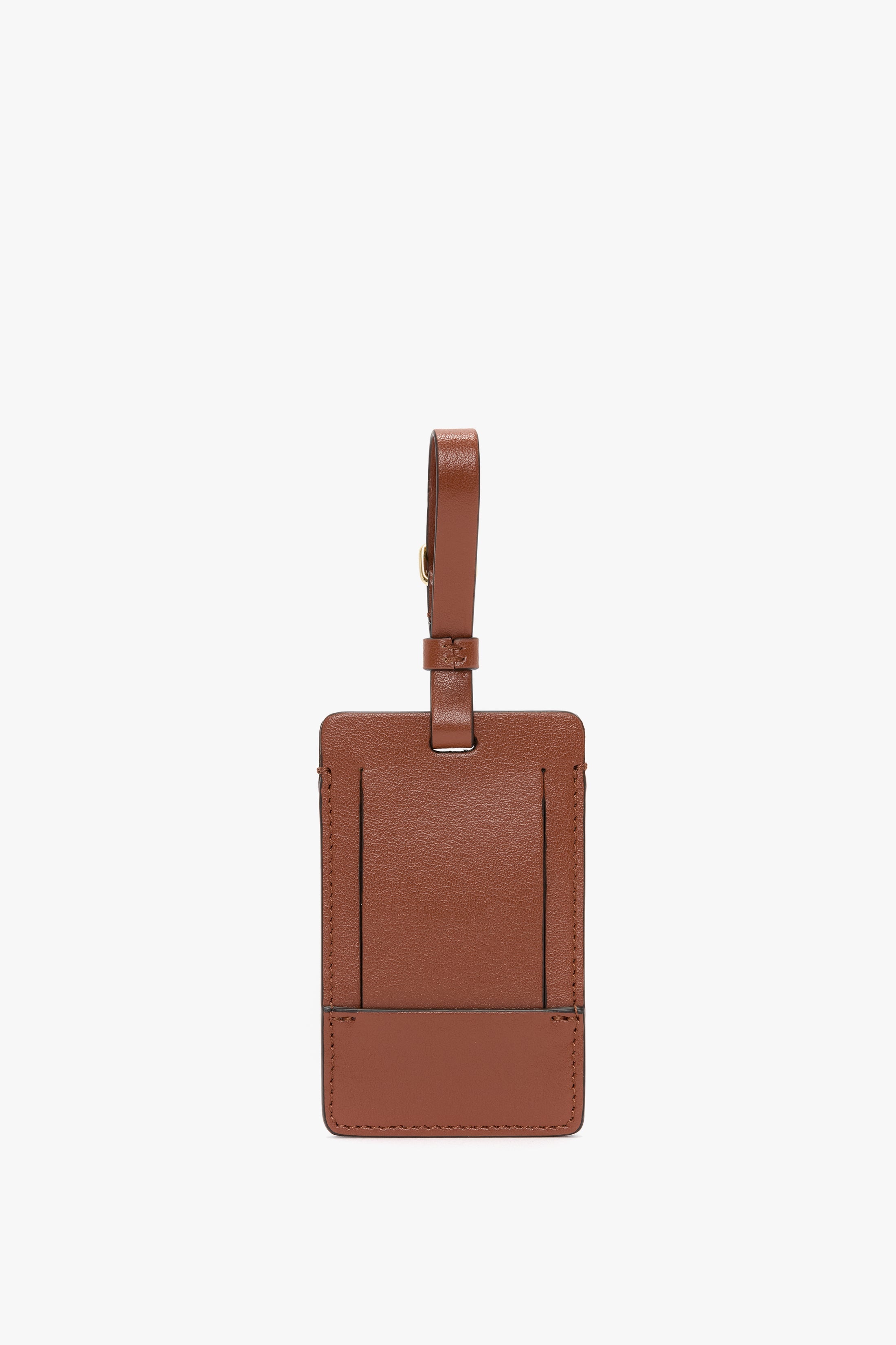 Luggage Tag In Tan Smooth Leather - 2