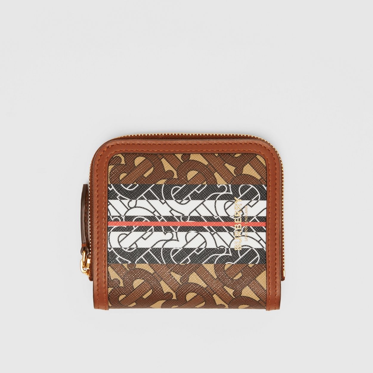 Monogram Stripe E-canvas and Leather Folding Wallet - 1