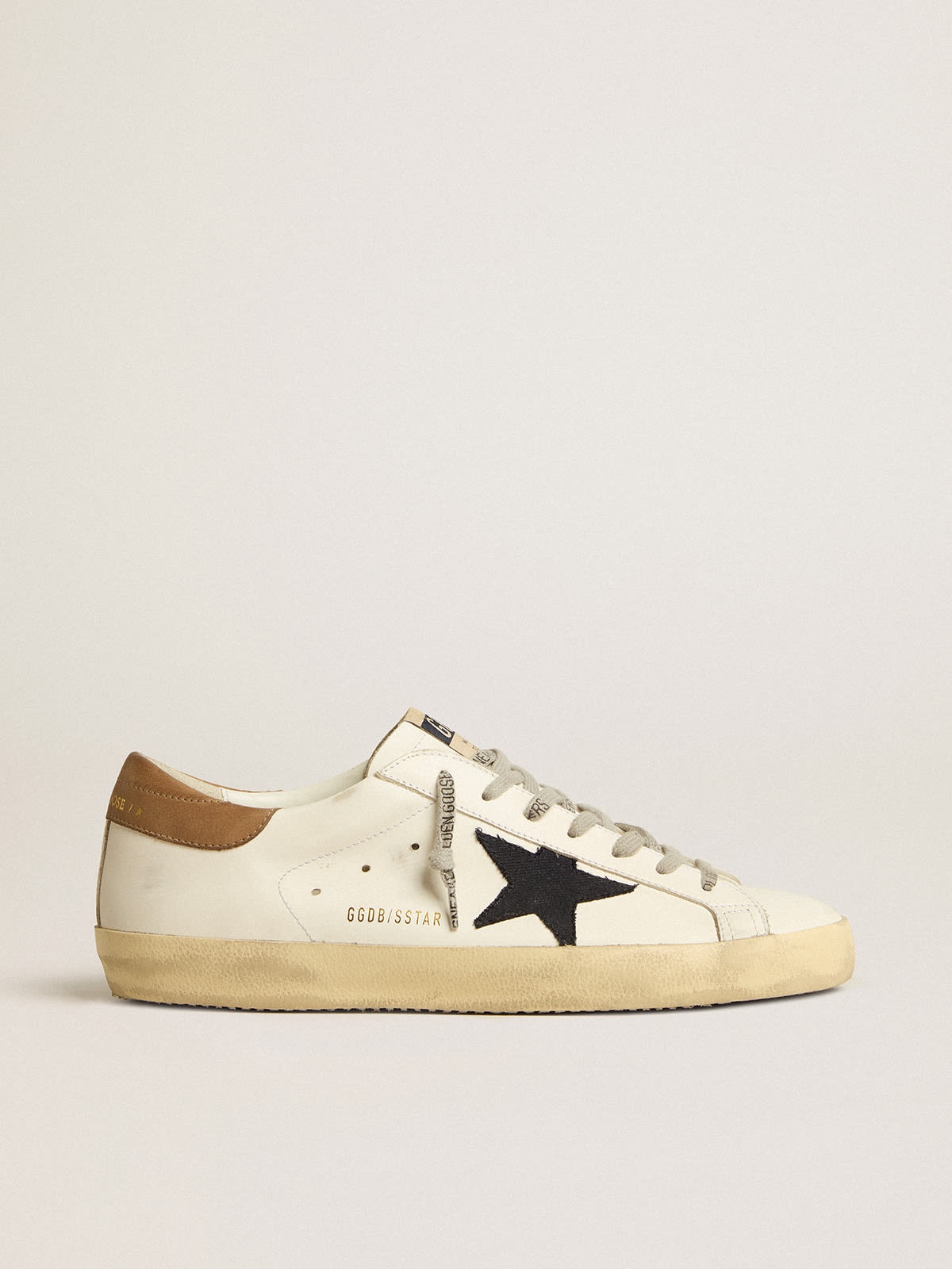 Super-Star with blue canvas star and tobacco leather heel tab - 1