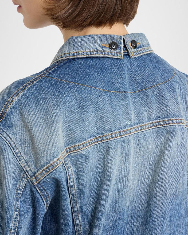 Folded-Collar Denim Jacket 5