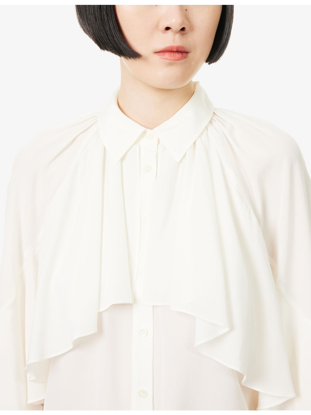 Demaris Ruffled Stretch-Silk Blouse - 5