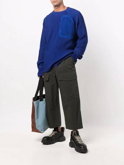 sacai oxford cotton-blend trousers outlook