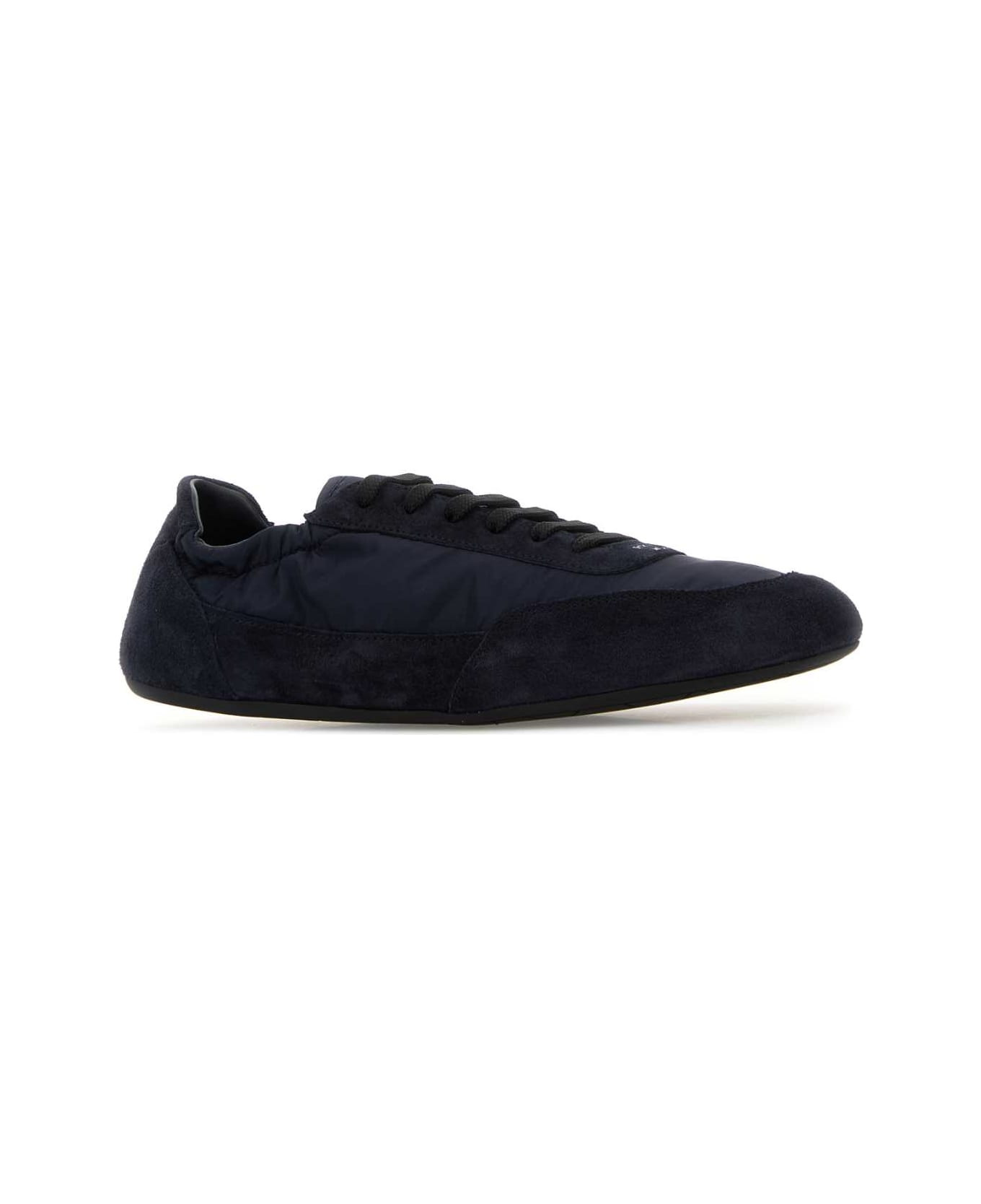 Navy Blue Re-nylon And Suede Collapse Sneakers - 2