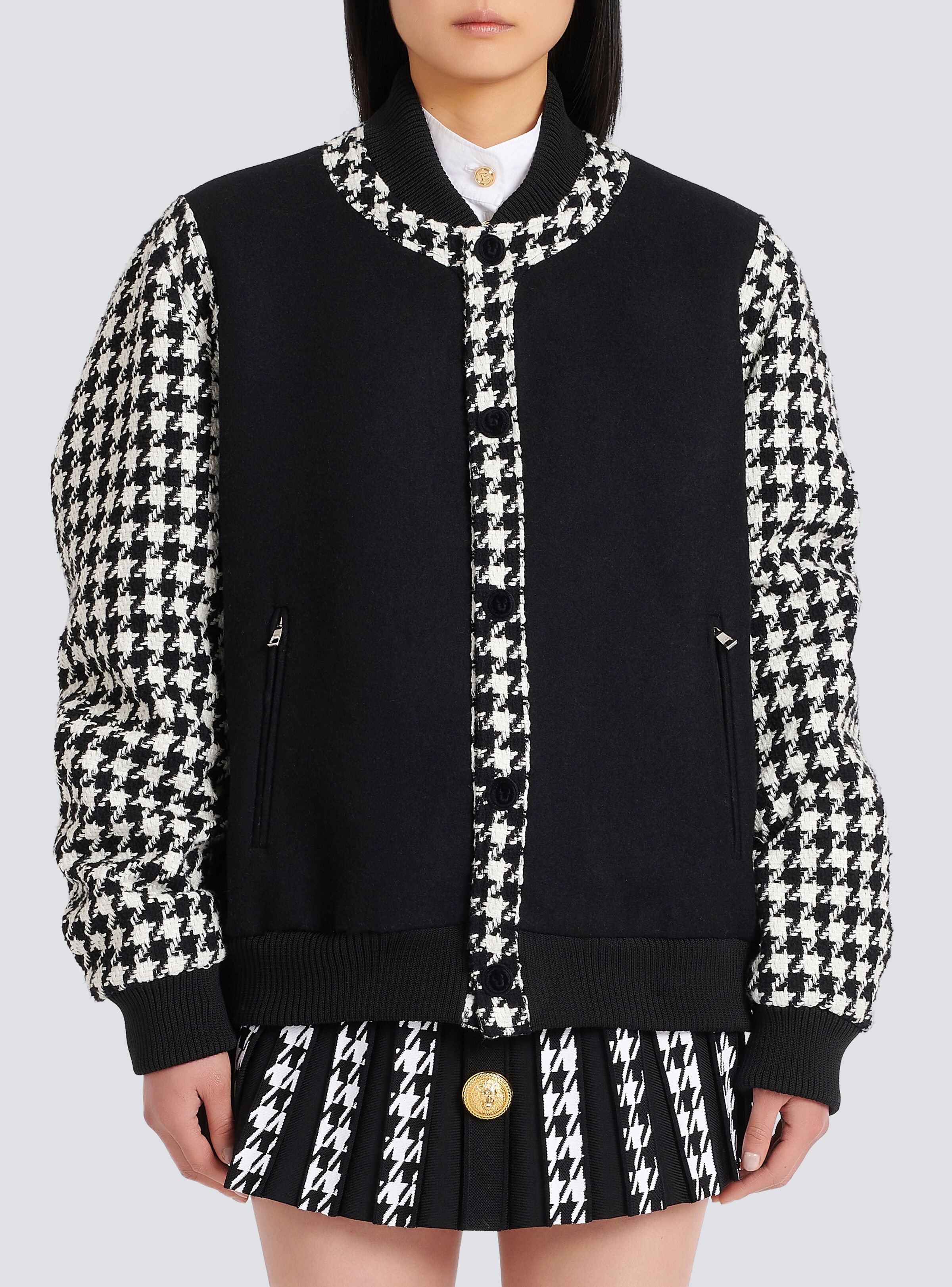Unisex - Bomber jacket with houndstooth pattern - 6