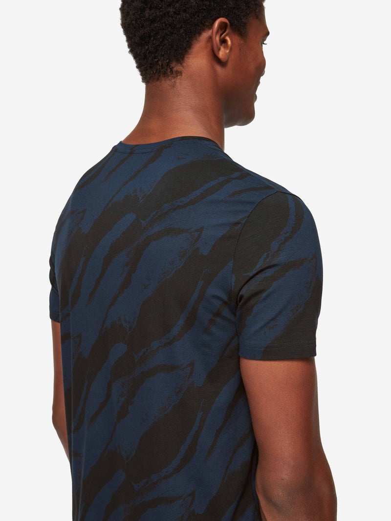Men's T-Shirt London 8 Micro Modal Navy - 6