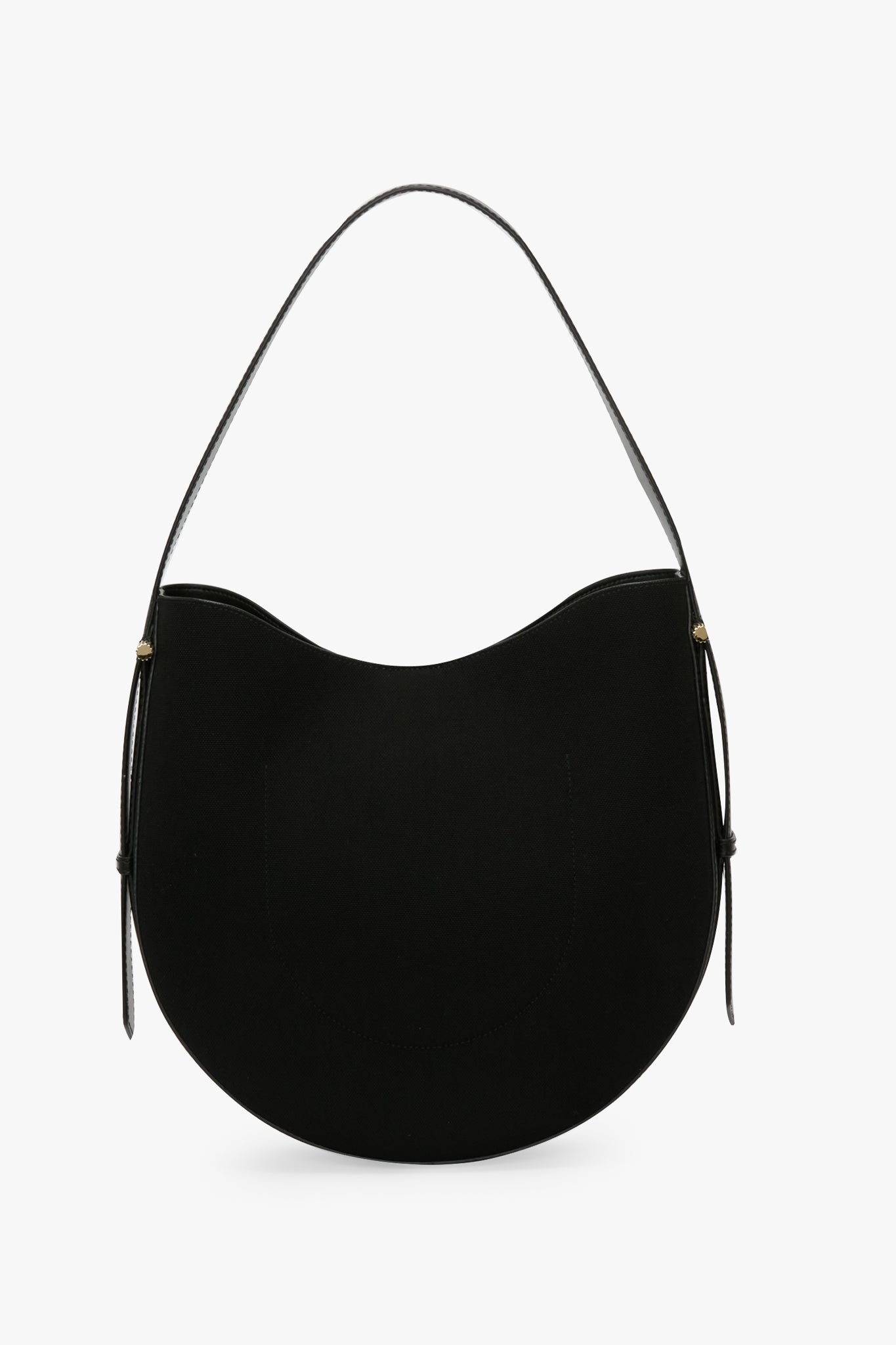 Dia Hobo Bag In Black Canvas With Black Leather - 7