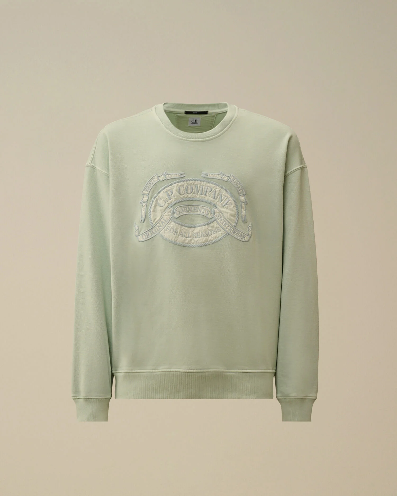 Diagonal Fleece Boxy Logo Crewneck Sweatshirt - 1