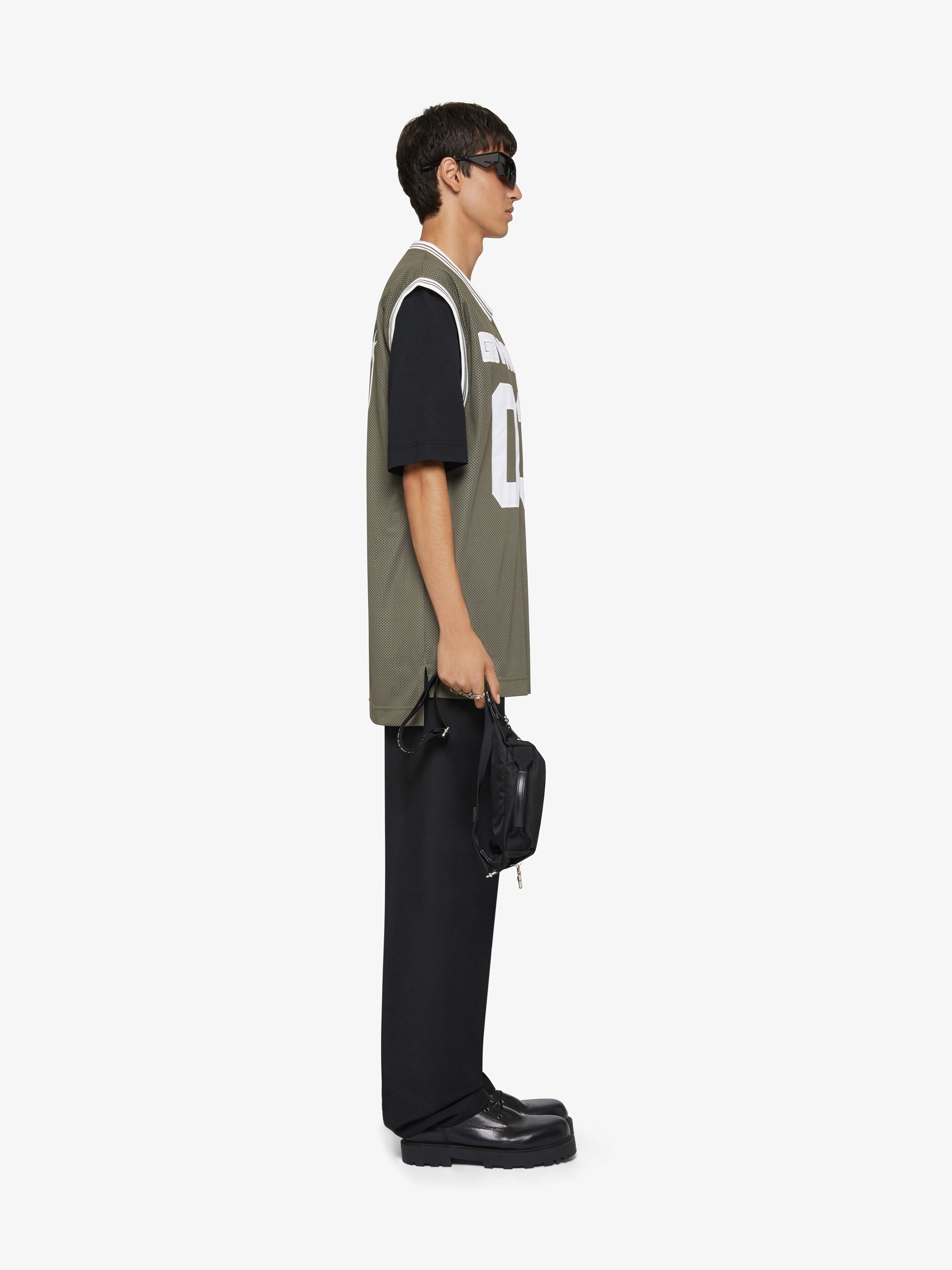 GIVENCHY OVERLAPPED T-SHIRT IN MESH AND JERSEY - 3