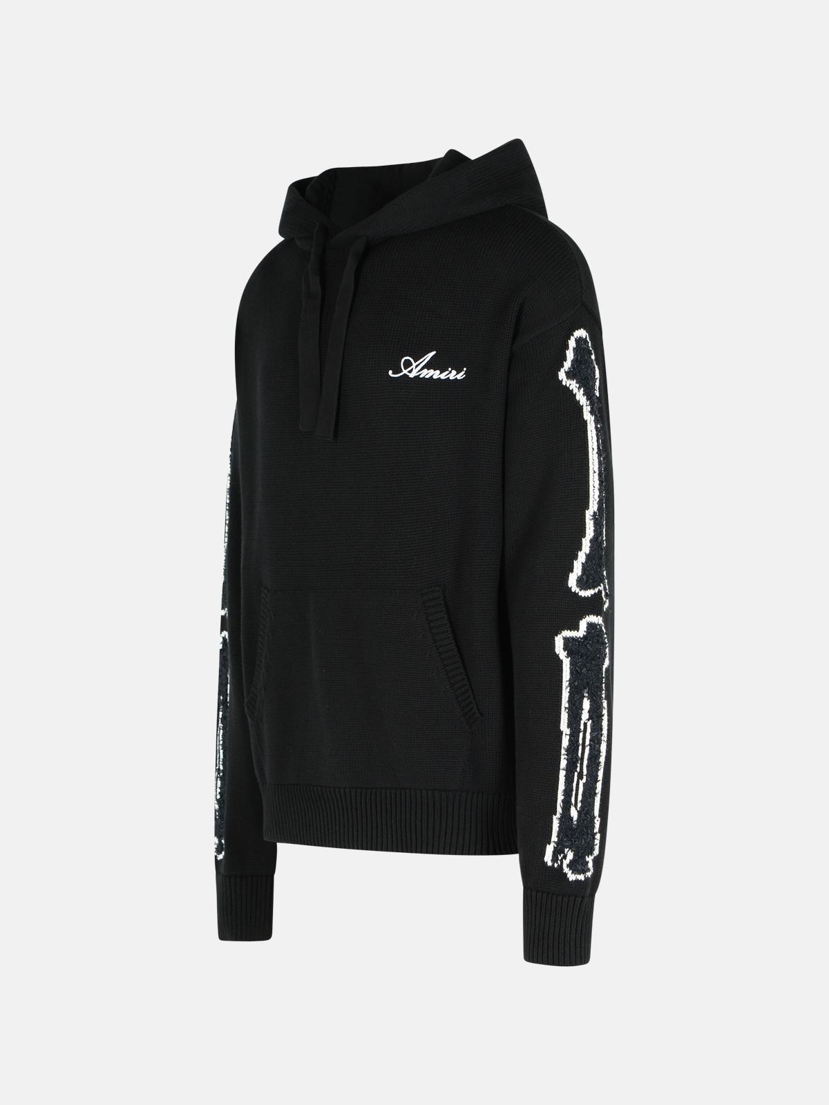 'BONES' BLACK COTTON SWEATER - 2
