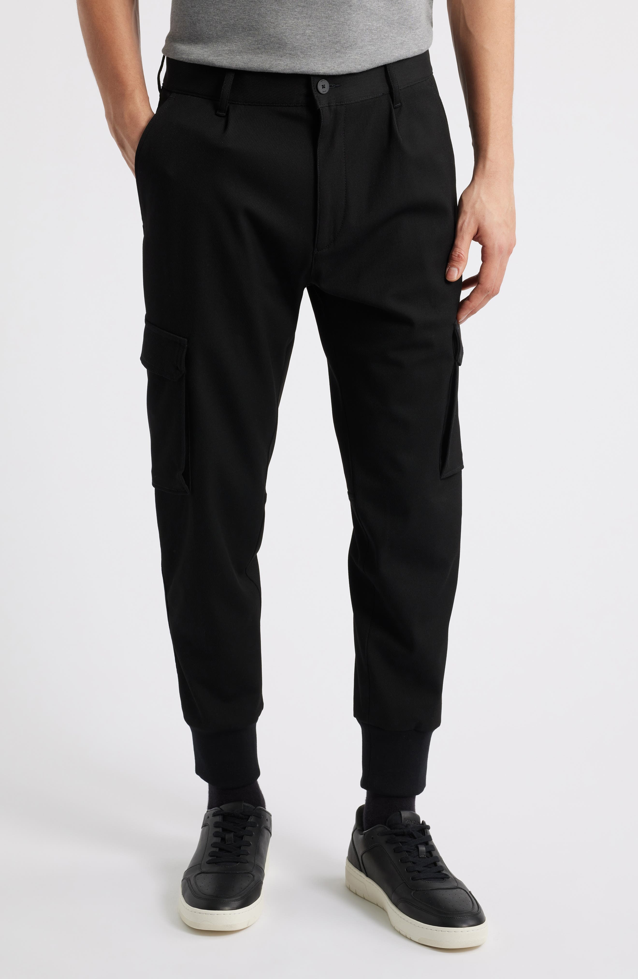 HUGO Glavin Pleated Cargo Joggers in Black at Nordstrom - 1