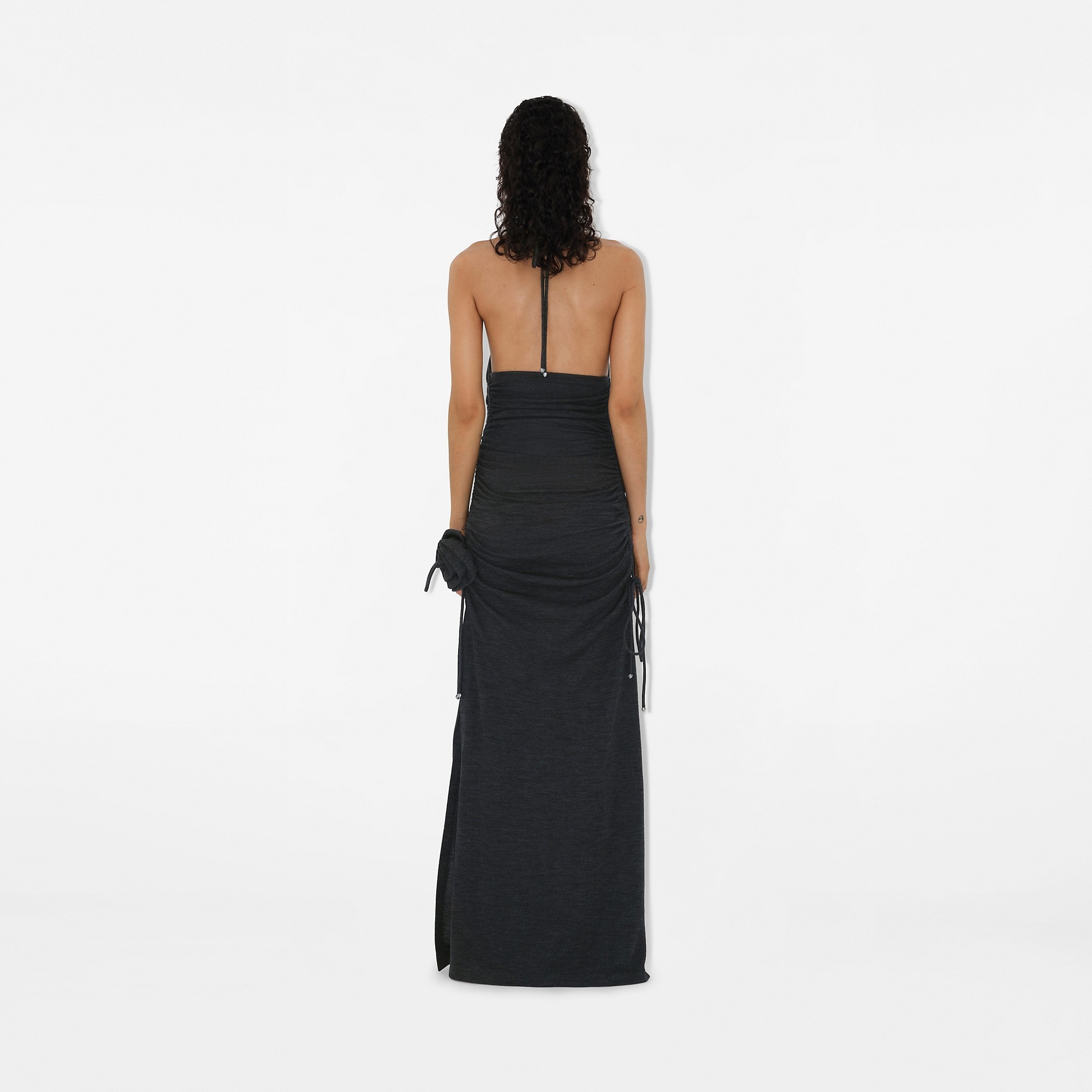 Rose Wool Halterneck Dress - 4