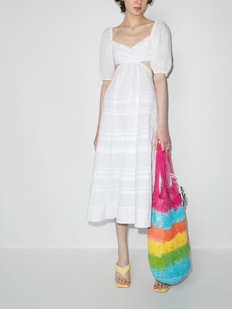 STAUD cut-out tiered midi dress outlook