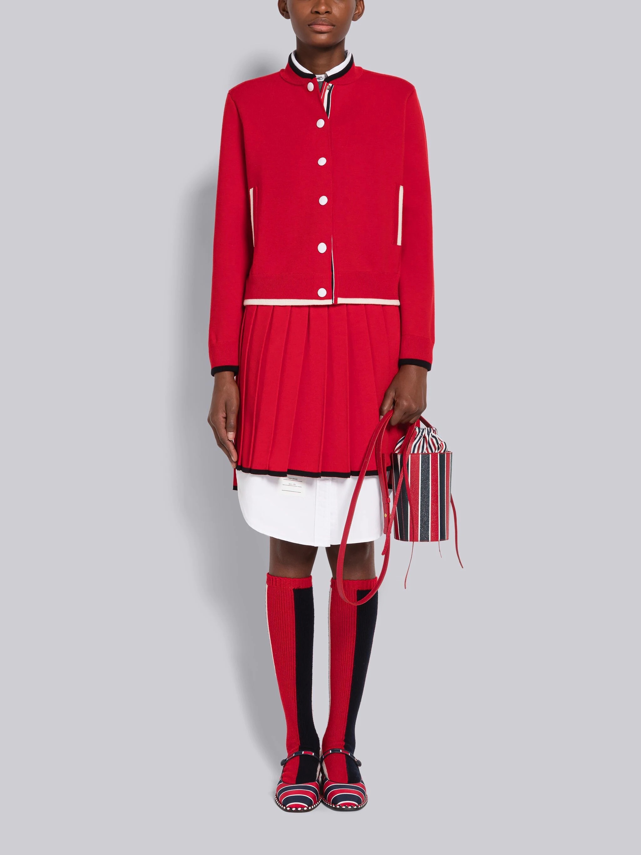 Milano Stitch Merino Tipping Pleated Mini Skirt - 4
