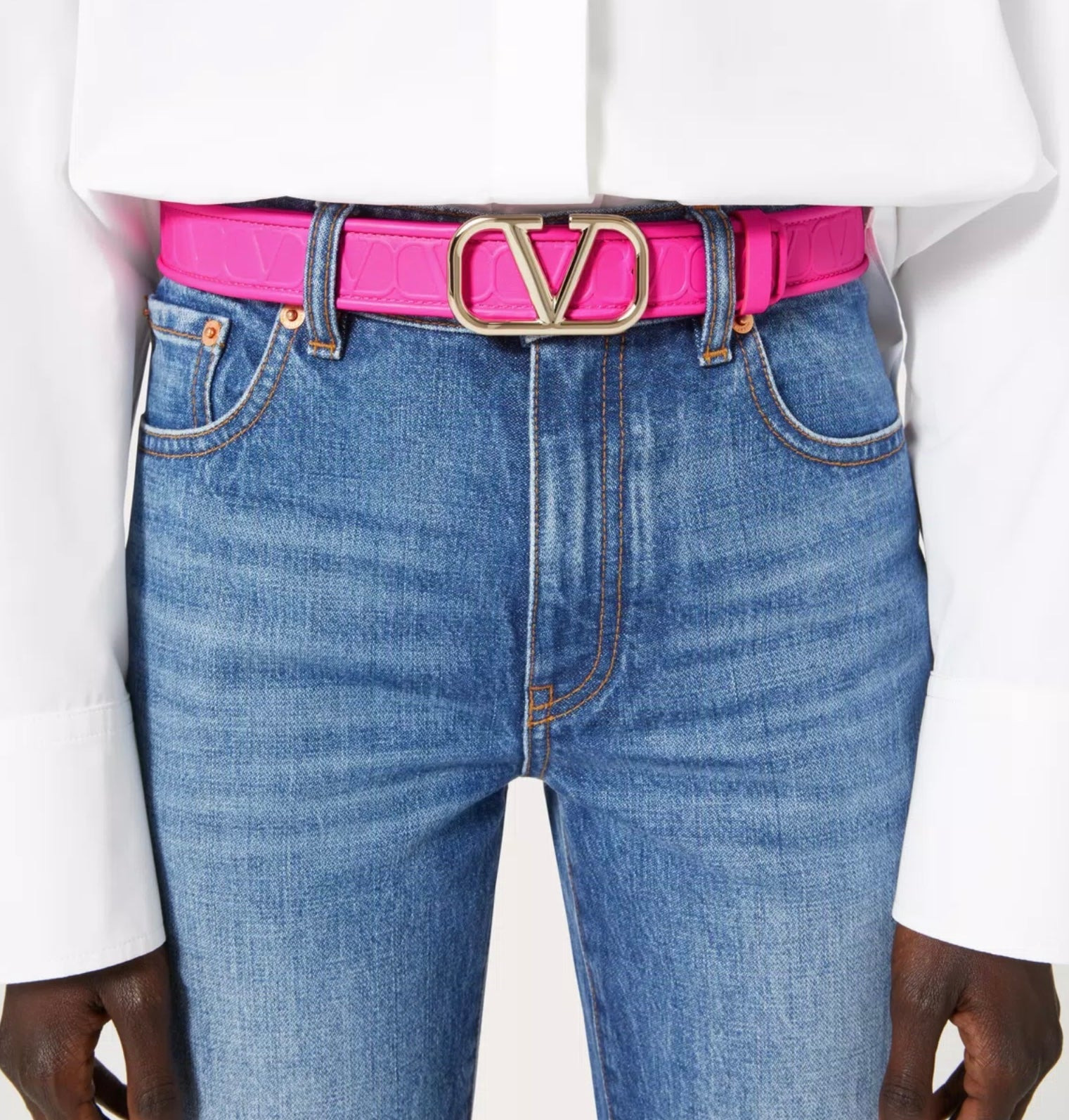 Valentino Garavani Leather Toile Iconographe Calfskin Belt 30 Mm - 5